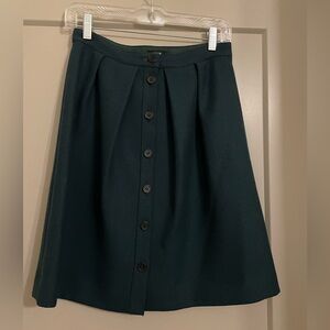 Jcrew green wool skirt size 2